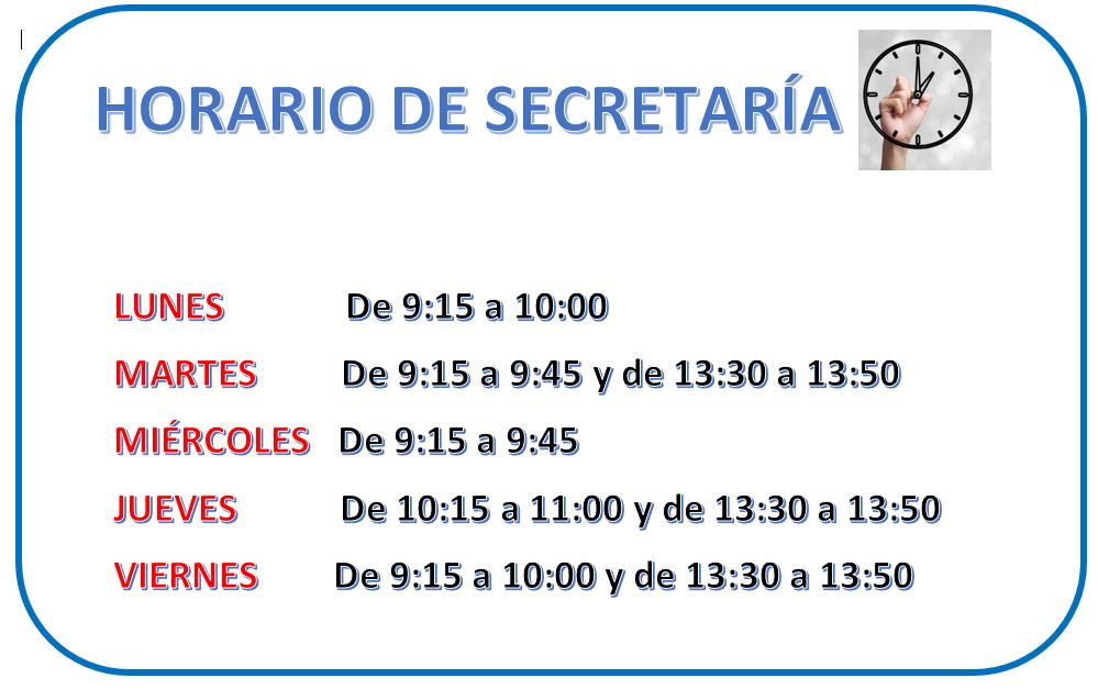 Horario Secretaría